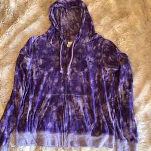 PINK tie dye zip up hoodie